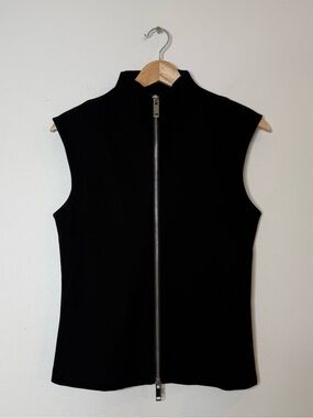 New Zara Double Zip Mock Neck Sculpting Going Out Top size medium